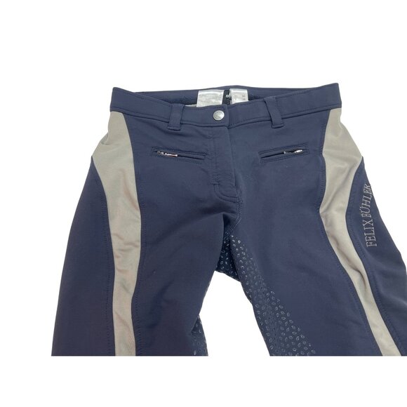Felix Bühler Womens Navy & Gray Riding Breeches Size 24 Stretch Fabric 89f - Picture 3 of 6